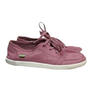 Sanuk Vagabond Canvas Sneakers Women’s 5 Mauve Purple Skater Slip-On Lace Shoes